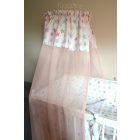 Baldachin babaágyra rózsaszín csillagos