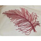 Hímzett Gardisette függöny madártoll mintával bordó