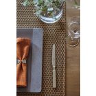 Hímzett Gardisette függöny téglavörös apró mintákkal