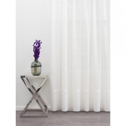 Bordűrös fehér fényáteresztő függöny azsúrmintával, méterben vagy készre varrva