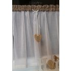 Konyhai vitrázs függöny barna fehér 