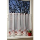 Karácsonyi vitrázs függöny piros harangokkal