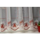 Karácsonyi vitrázs függöny piros harangokkal