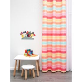 Csíkos dekorfüggöny készre varrva vidám színekkel