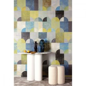   Tapéta panel geometrikus mintával, Khroma Aquila Arc Lime DGILA2011-2012