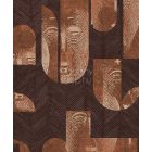 Maszk mintás design tapéta, a föld színeivel, Khroma Tribute Mask Coconut 302