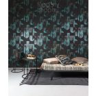 Maszk mintás türkiz fekete design tapéta, Khroma Tribute Mask 303