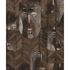 Maszk mintás barna fekete design tapéta, Khroma Tribute Mask Bamboo 305