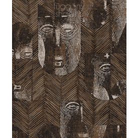   Maszk mintás barna fekete design tapéta, Khroma Tribute Mask Bamboo 305