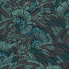 Dzsungel mintás türkiz fekete design tapéta, Khroma Tribute Bali Jungle 404